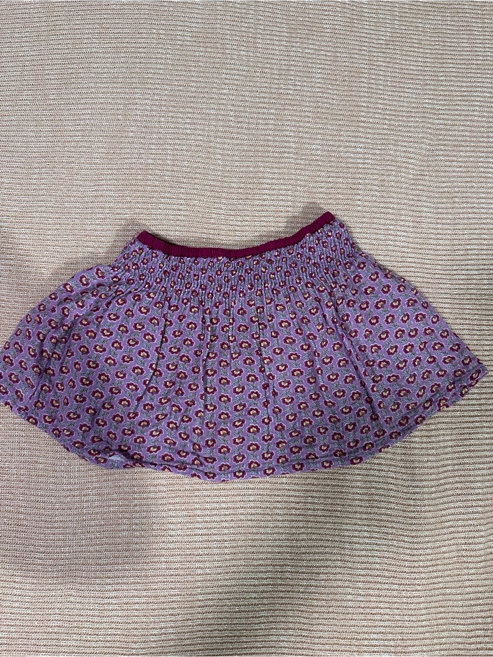 Zara Purple Floral Smocked Skort with Magenta Waistband